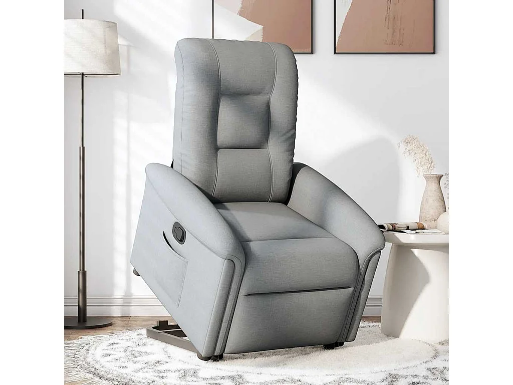 Fauteuil inclinable-Chaise de relax-Fauteuil TV Gris clair Tissu SHL2542