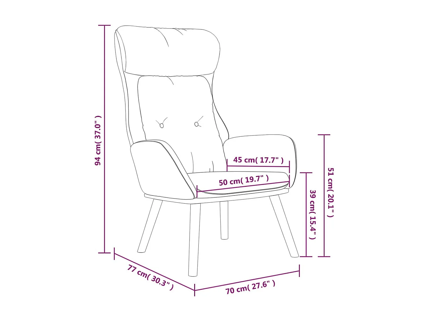 Chaise de relaxation-Fauteuil de Salon Taupe Tissu SHL1012