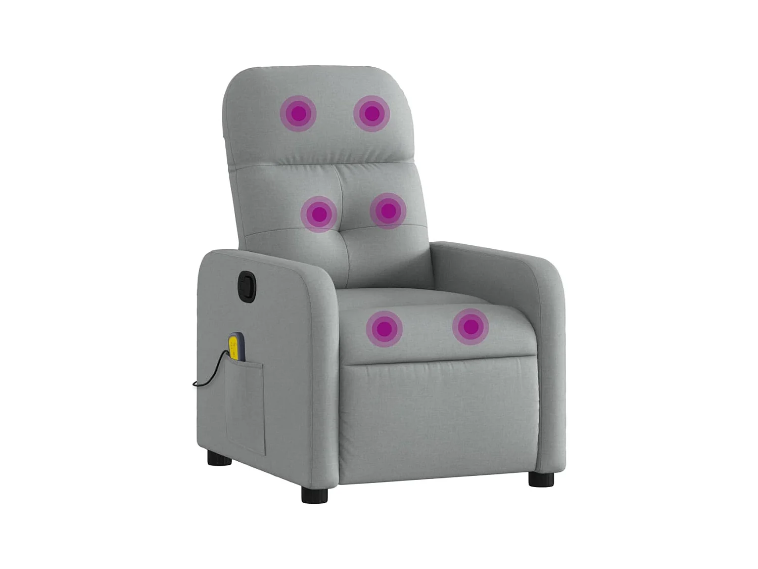 Fauteuil inclinable-Chaise de relax-Fauteuil de Massage gris clair tissu SHL3129