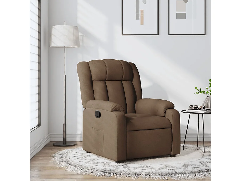 Fauteuil inclinable-Chaise-Fauteuil salon Marron Tissu SHL2523