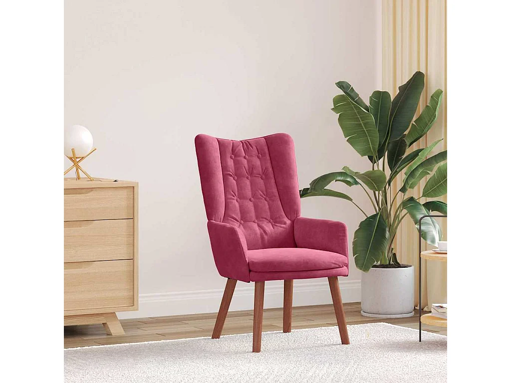 Relaxsessel | Lounge Sessel für Wohnzimmer Weinrot 63x67x94 cm Samt SHL95560