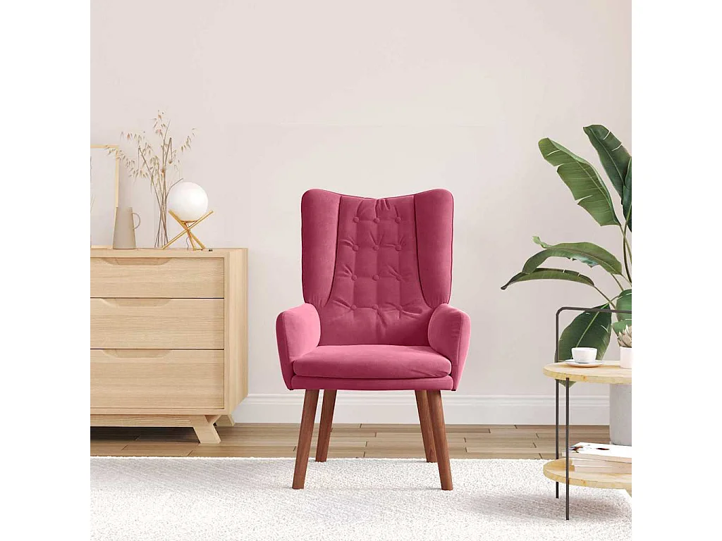 Relaxsessel | Lounge Sessel für Wohnzimmer Weinrot 63x67x94 cm Samt SHL95560