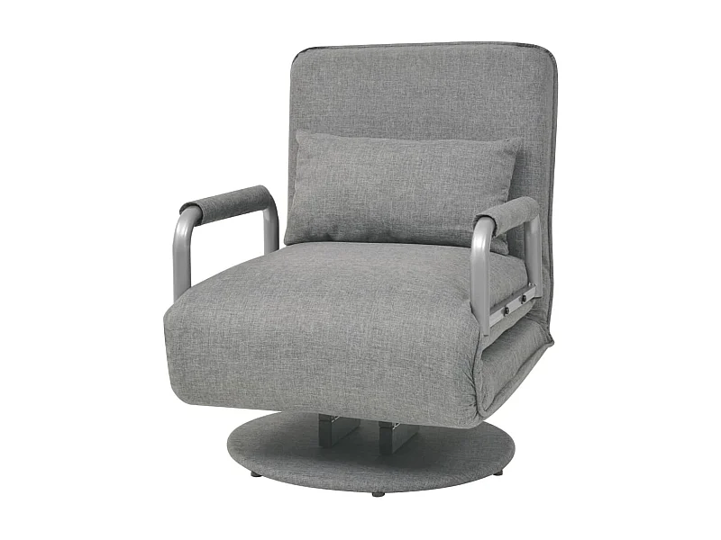 Silla giratoria y sofá cama tela gris claro SHL5642