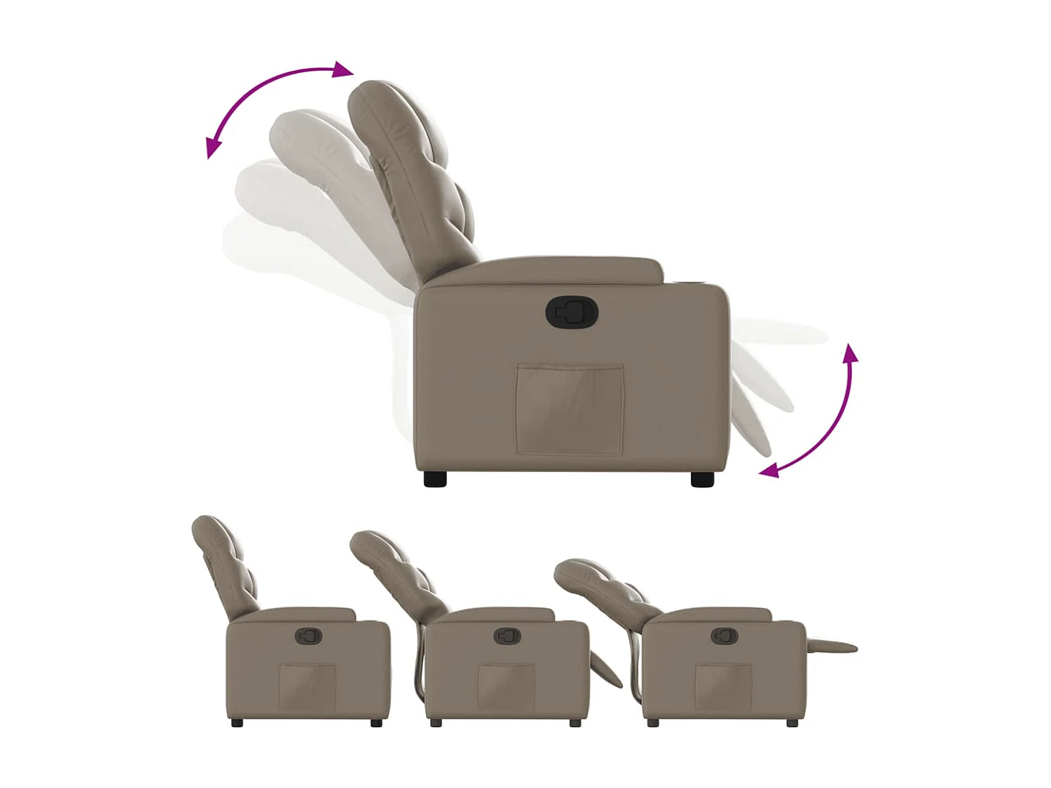 Relaxsessel | Lounge Sessel für Wohnzimmer Cappuccino-Braun Kunstleder SHL97453