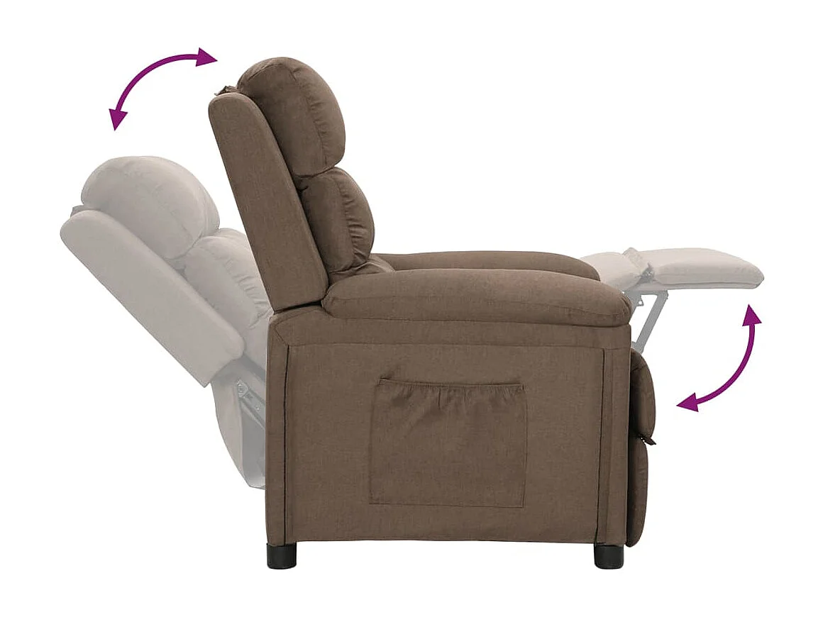Sillón de relax | Silla | Sillón reclinable de tela gris taupe SHL8375