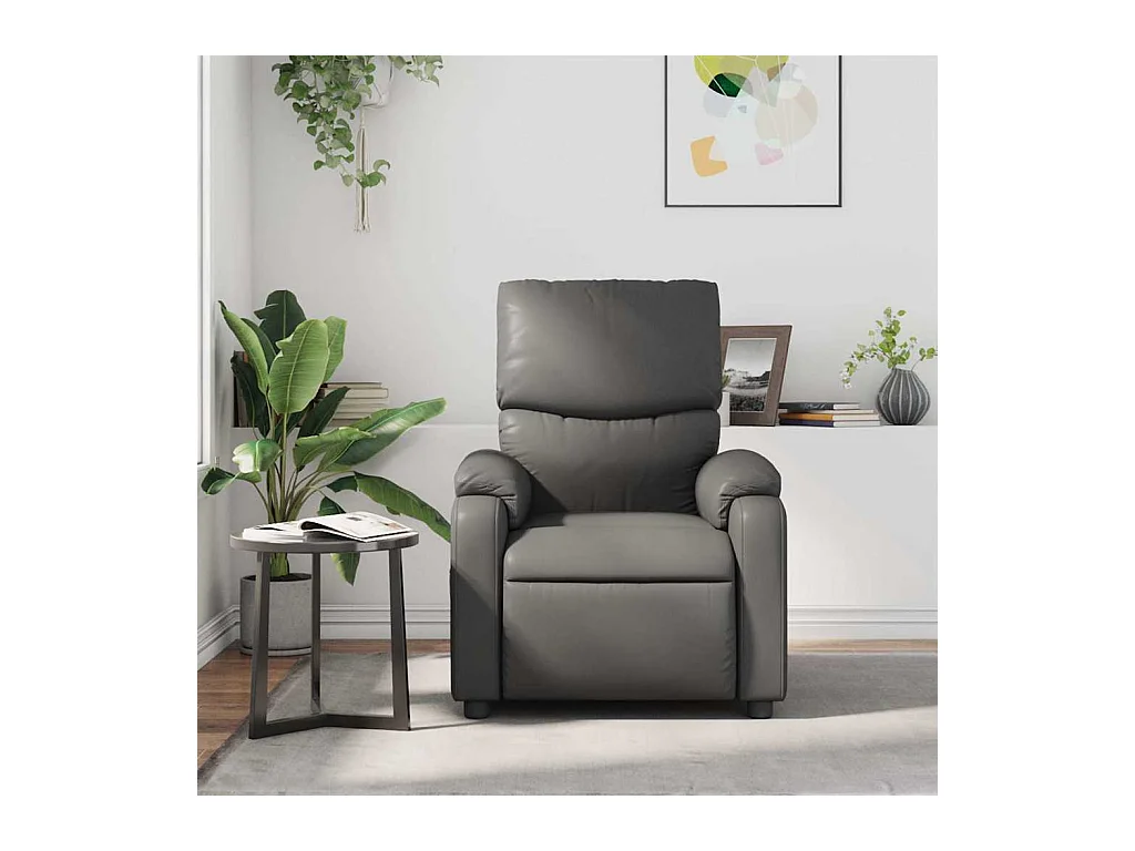 Sillón de salón | Silla | Sillón de masaje reclinable cuero sintético gris SHL9699