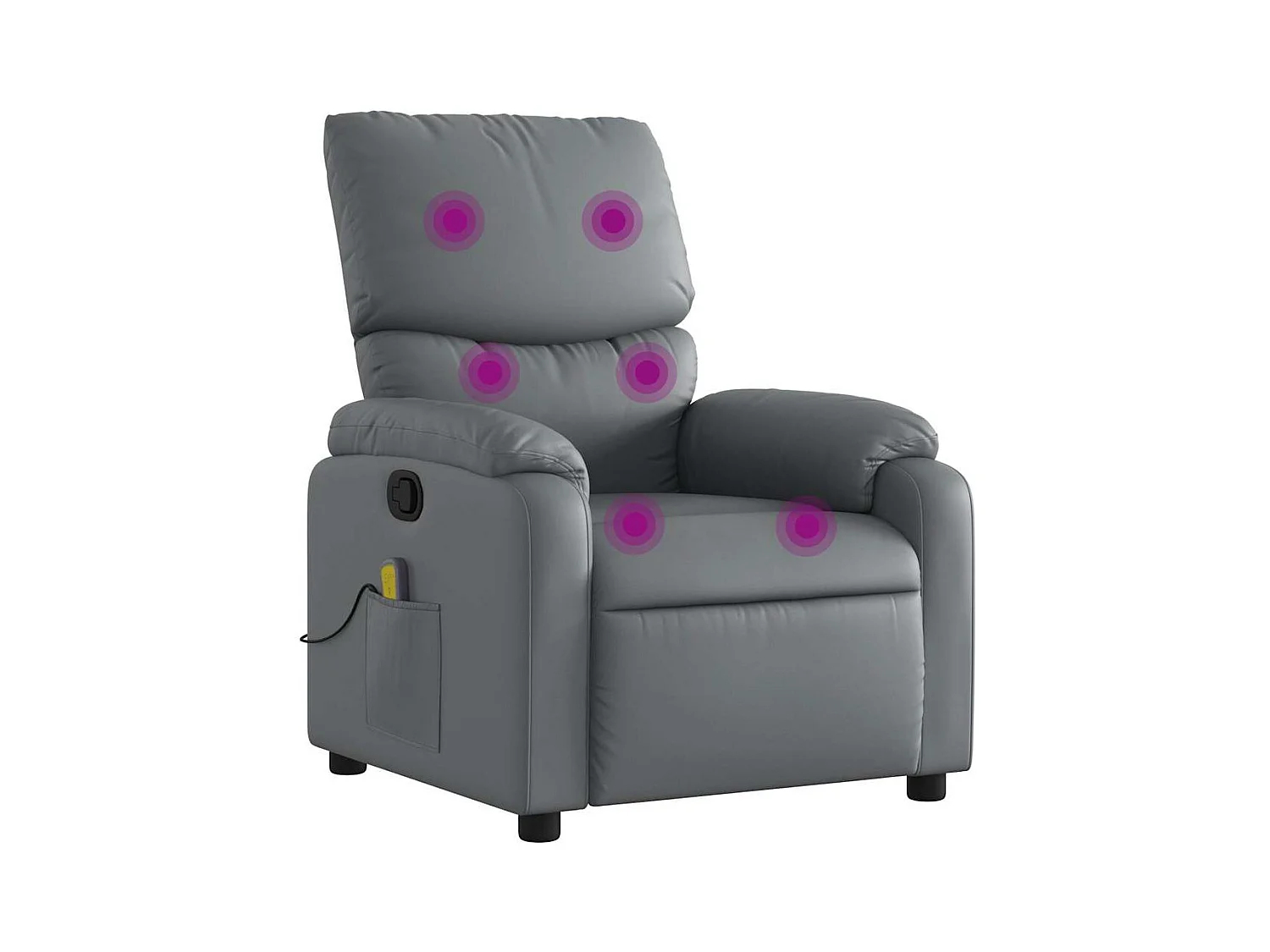 Fauteuil inclinable-Chaise de relax-Fauteuil de Massage Gris Similicuir SHL4018