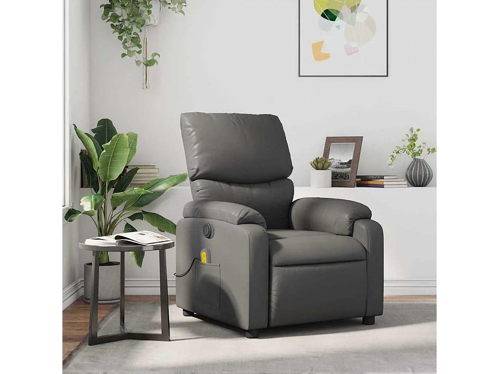 Relaxsessel | Massagesessel Grau Kunstleder SHL83738