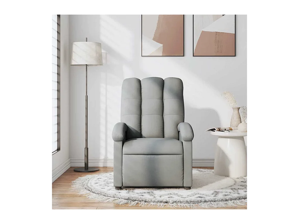 Sillón de relax | Sillón reclinable de masaje de tela gris claro SHL2596