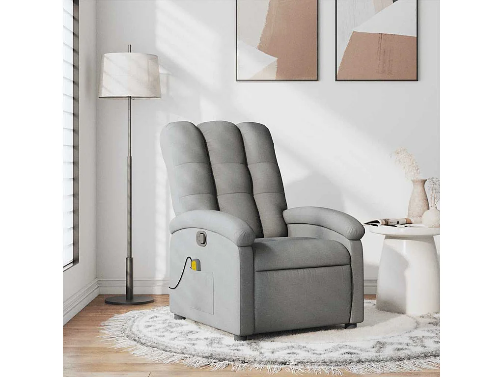 Fauteuil inclinable-Chaise de relax-Fauteuil de Massage Gris clair Tissu SHL1151