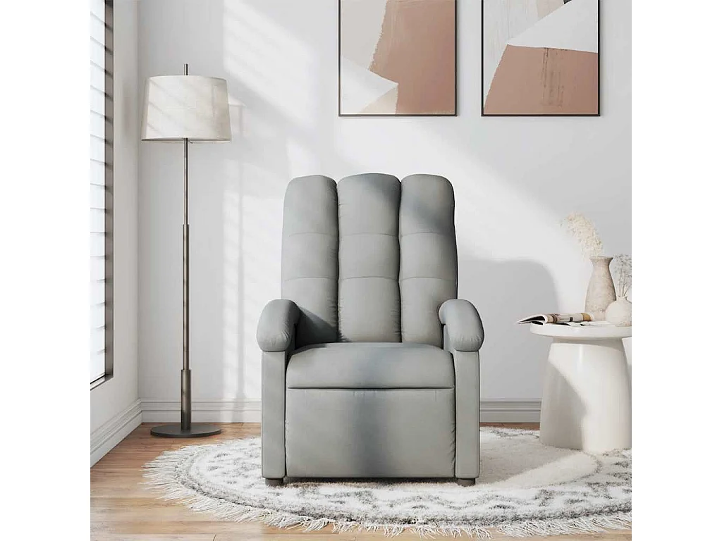 Fauteuil inclinable-Chaise de relax-Fauteuil de Massage Gris clair Tissu SHL1151