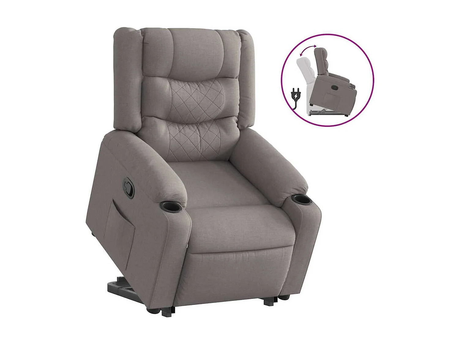 Fauteuil inclinable-Chaise de relax-Fauteuil TV taupe tissu SHL2571