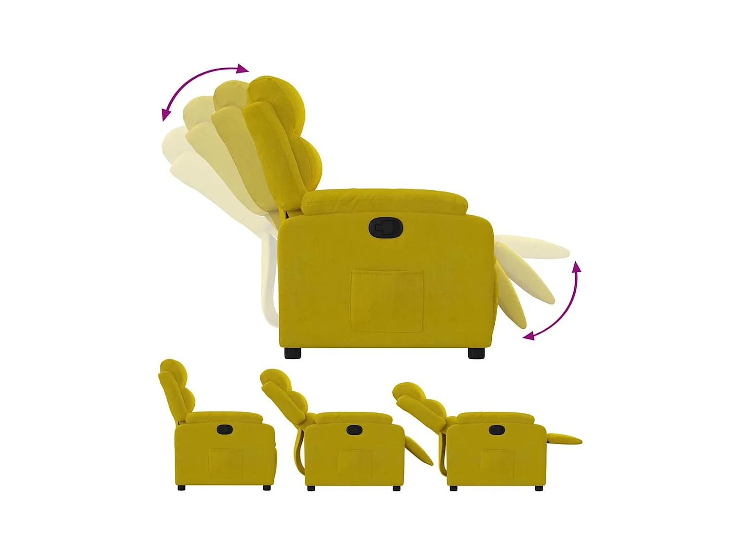 Sillón de relax | Silla | Sillón reclinable terciopelo amarillo SHL9344