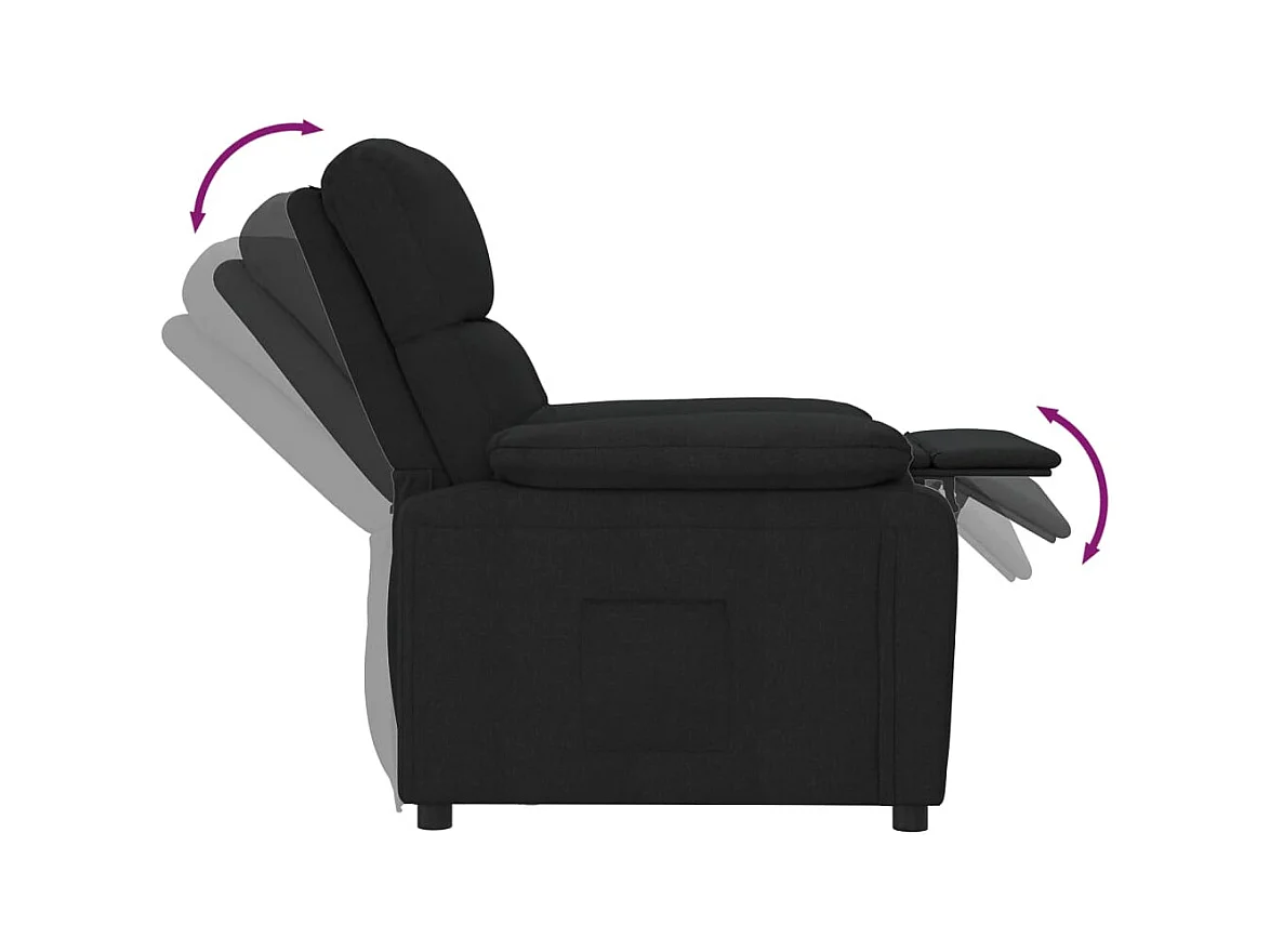 Sillón de relax | Silla | Sillón reclinable de tela negro SHL6177