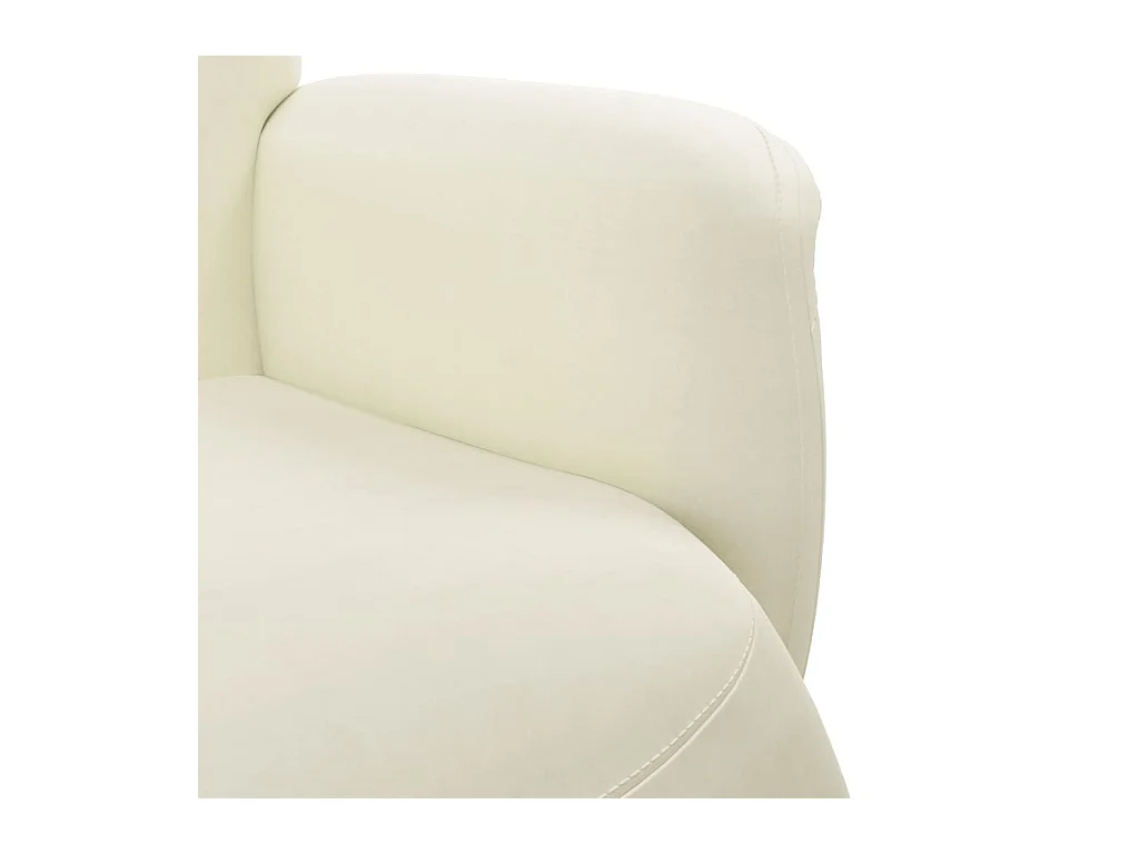 Sillón de relax | Sillón reclinable con reposapiés terciopelo color crema SHL6604