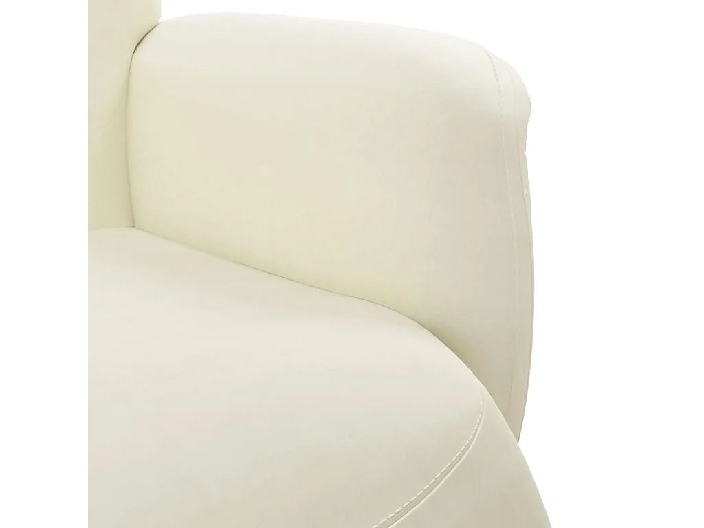 Relaxstoel | Fauteuil | Bureaustoel met voetensteun verstelbaar fluweel crèmekleurig