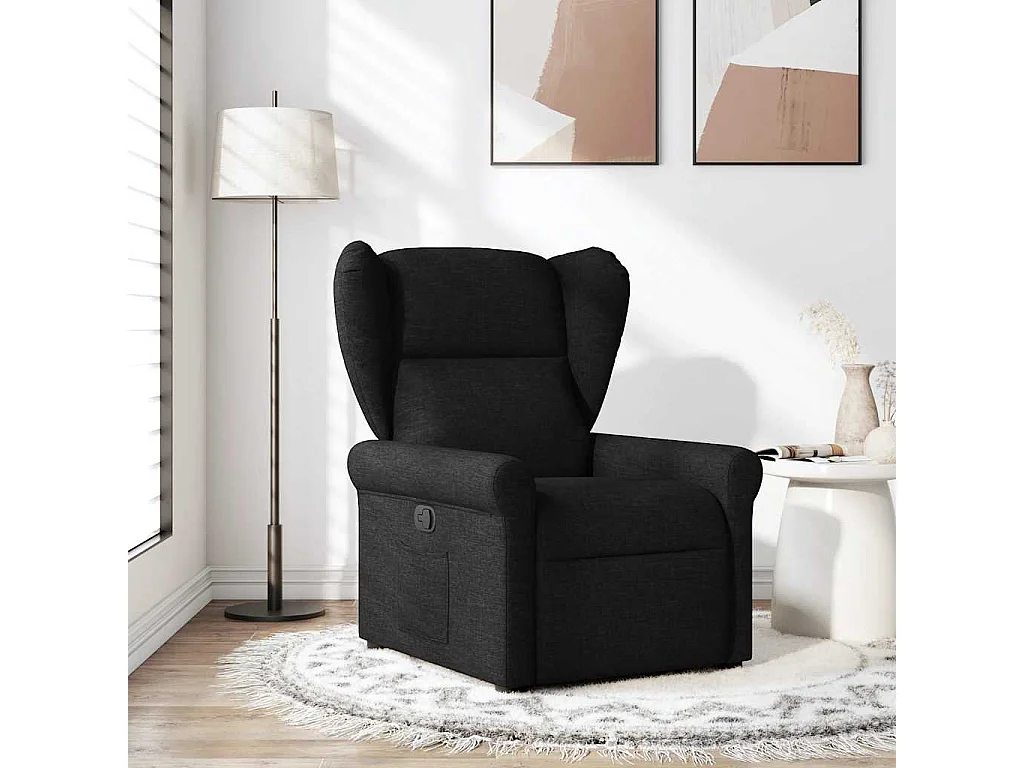 Fauteuil inclinable-Chaise de relax-Fauteuil TV Noir Tissu SHL3697