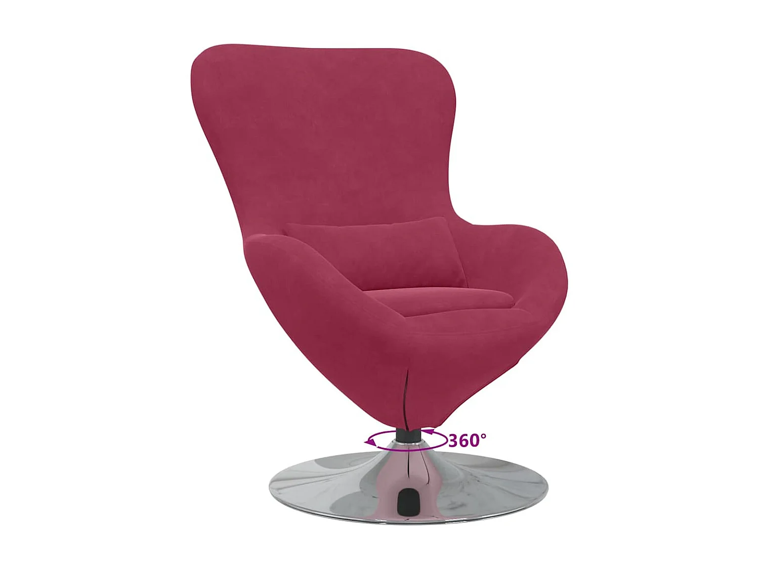 Sillón de relax | Sillón huevo Rojo vino tinto 63x73x90 cm Terciopelo SHL9581