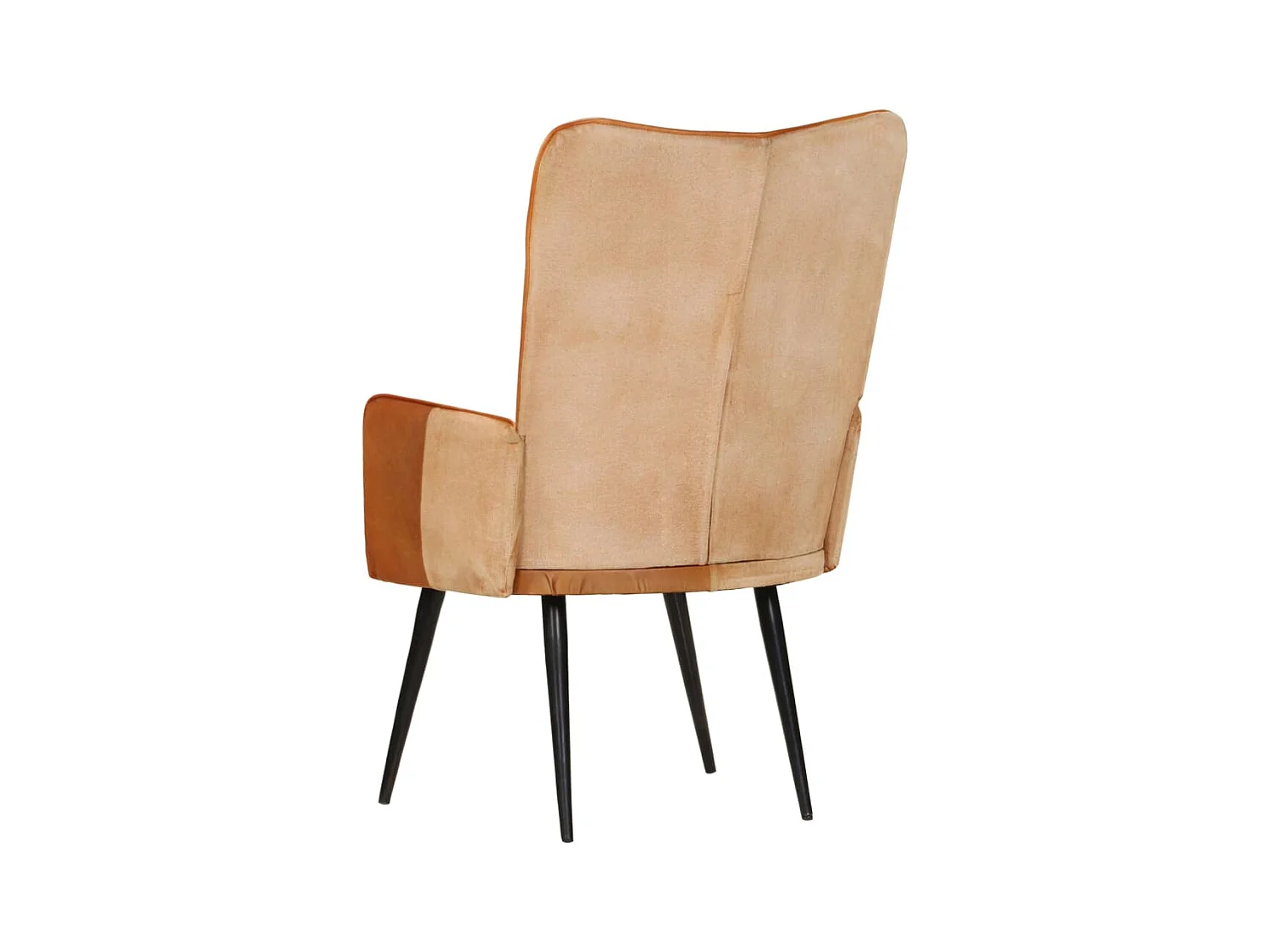 Sillón de salón | Silla | Sillón orejero cuero auténtico marrón y crema SHL8883