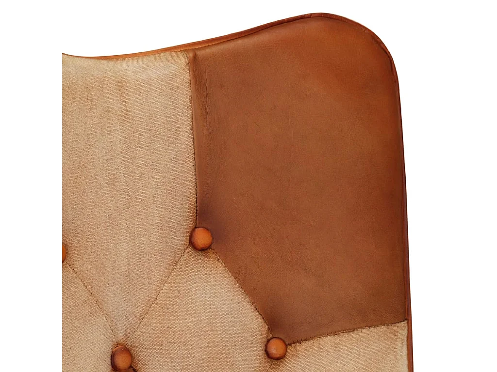 Ohrensessel-Relaxsessel Braun und Creme Echtleder SHL96752