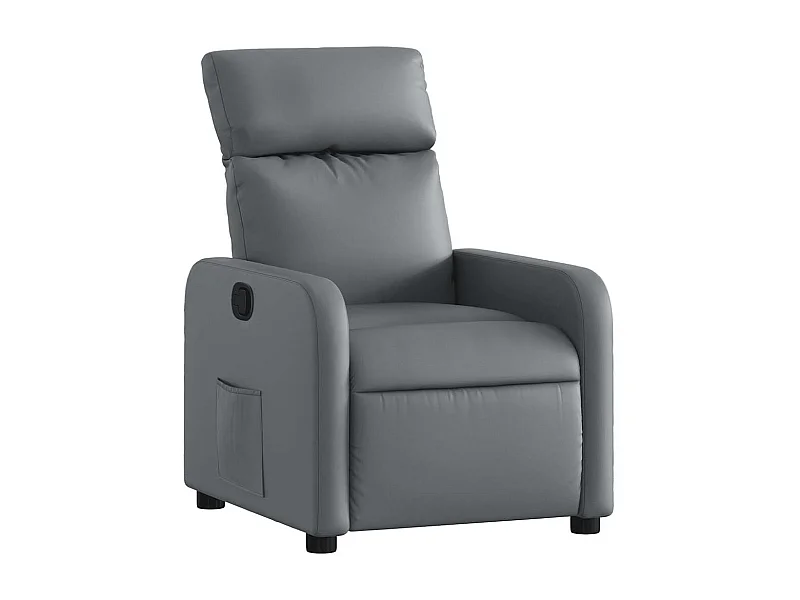 Sillón de relax | Sillón reclinable de cuero sintético gris SHL9018