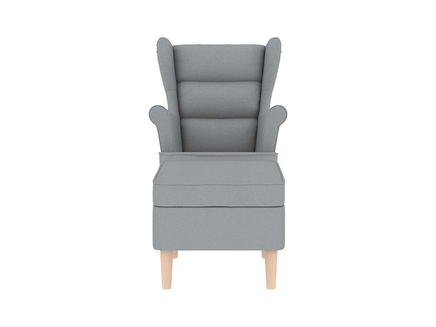 Sillón de salón | Silla de relax con reposapiés tela gris claro SHL4131