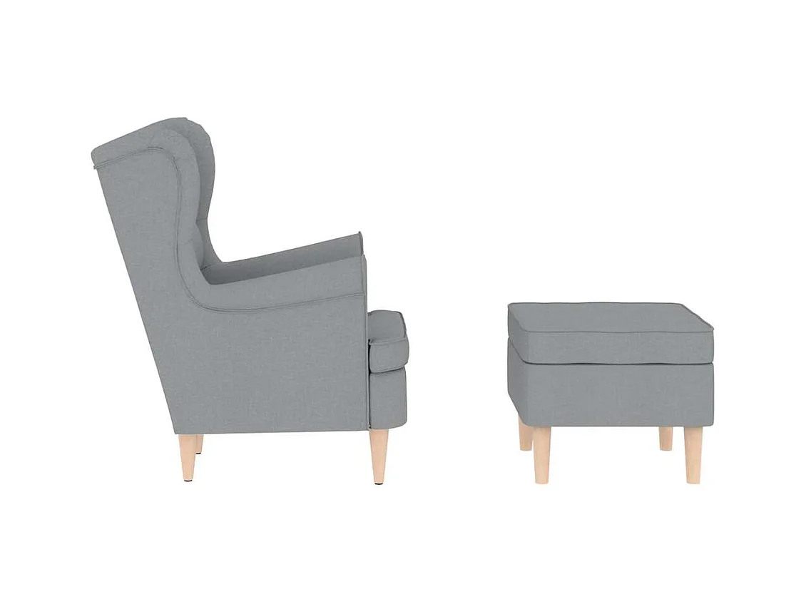 Sillón de salón | Silla de relax con reposapiés tela gris claro SHL4131
