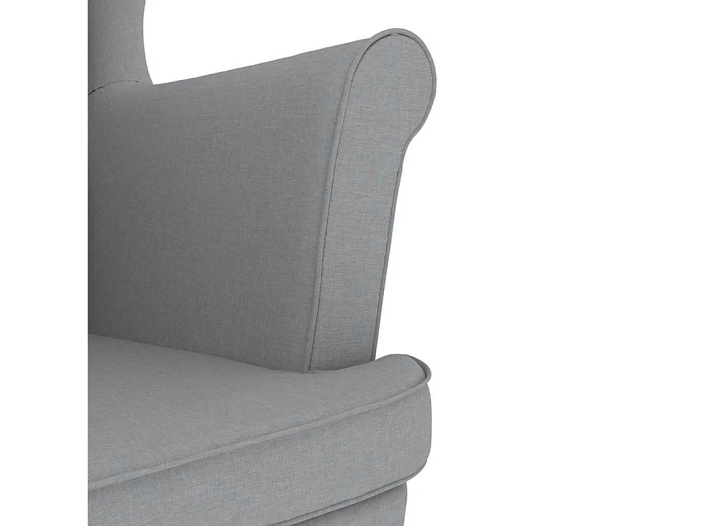 Sessel mit Fußhocker | Relaxsessel Hellgrau Stoff SHL30393