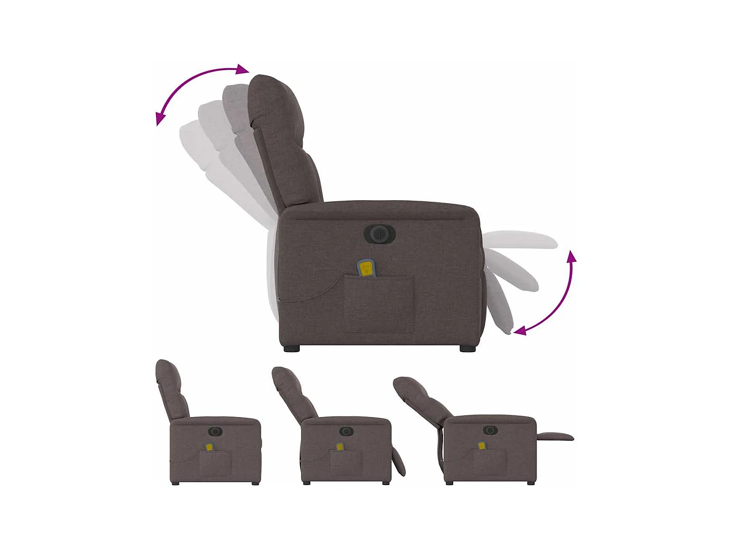 Sillón de relax | Sillón reclinable de masaje eléctrico tela marrón oscuro SHL6226