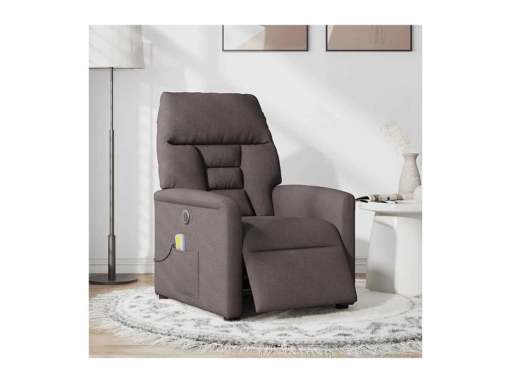 Fauteuil inclinable électrique-Fauteuil de massage de Salon Marron foncé Tissu SHL1222