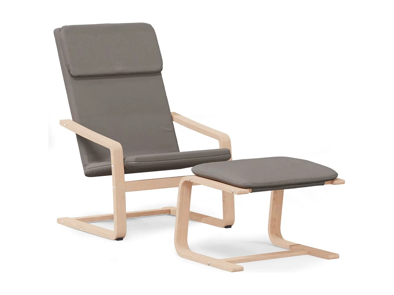 Relaxsessel mit Hocker | Lounge Sessel indoor Taupe Stoff SHL38911