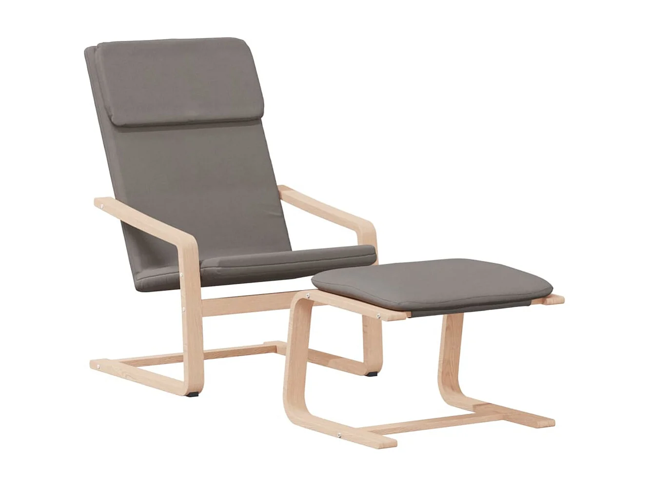 Relaxsessel mit Hocker | Lounge Sessel indoor Taupe Stoff SHL38911