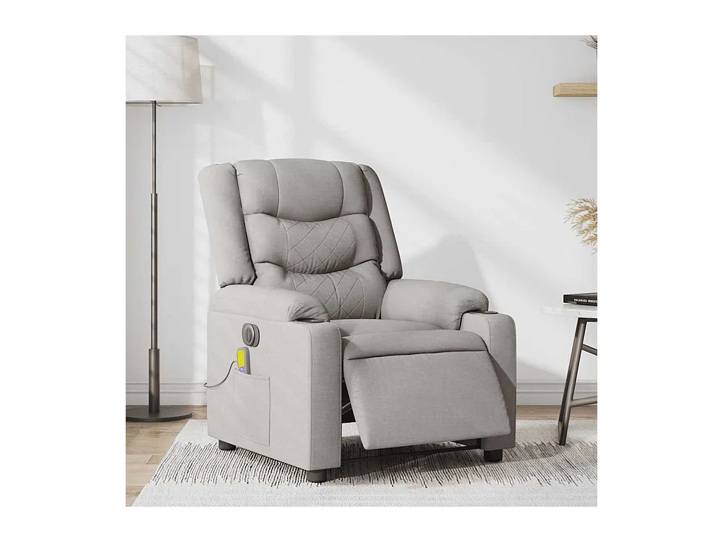 Sillón de relax | Sillón reclinable de masaje eléctrico tela gris nube SHL7510