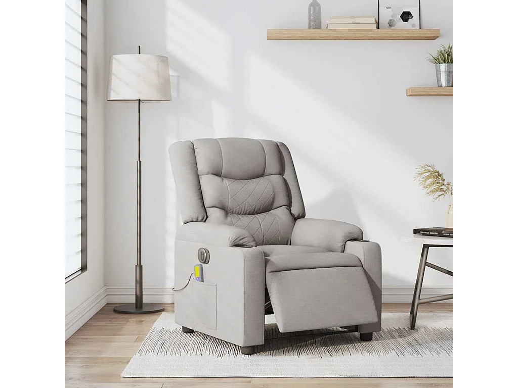 Fauteuil inclinable électrique-Fauteuil de massage de Salon gris nuage tissu SHL1289