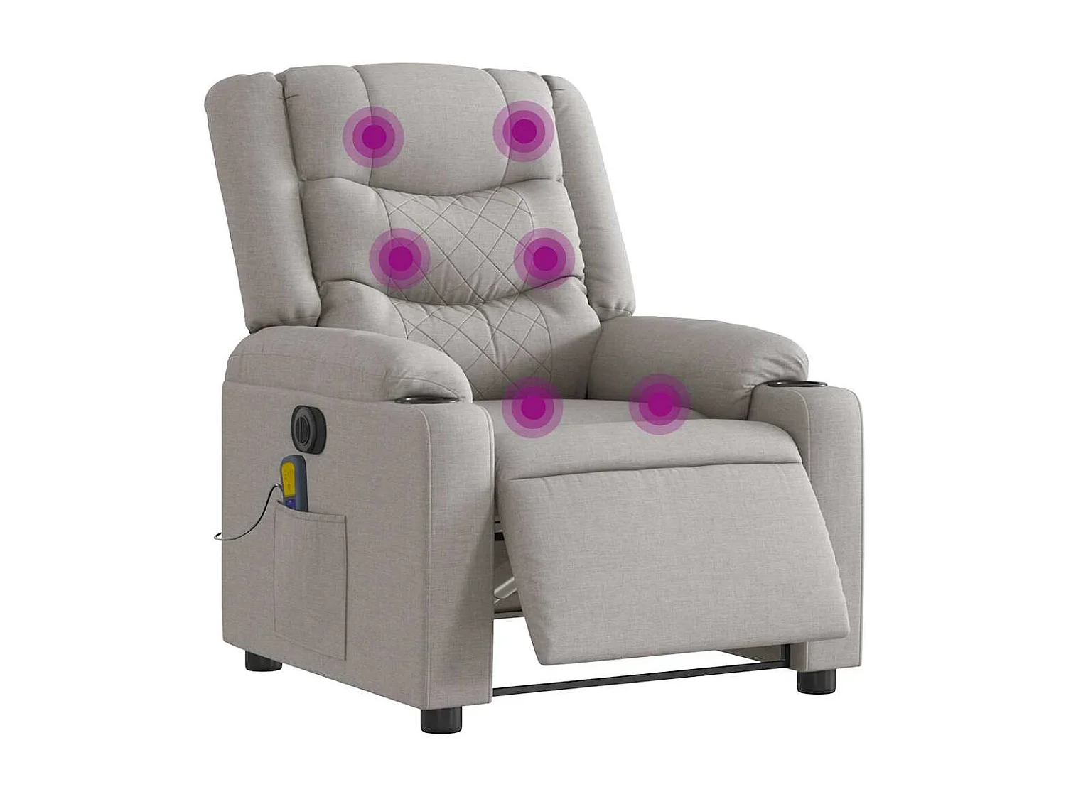 Fauteuil inclinable électrique-Fauteuil de massage de Salon gris nuage tissu SHL1289
