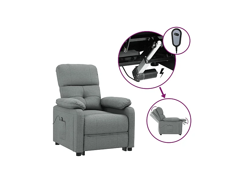 Sillón de relax | Silla | Sillón reclinable eléctrico de tela gris oscuro SHL8963