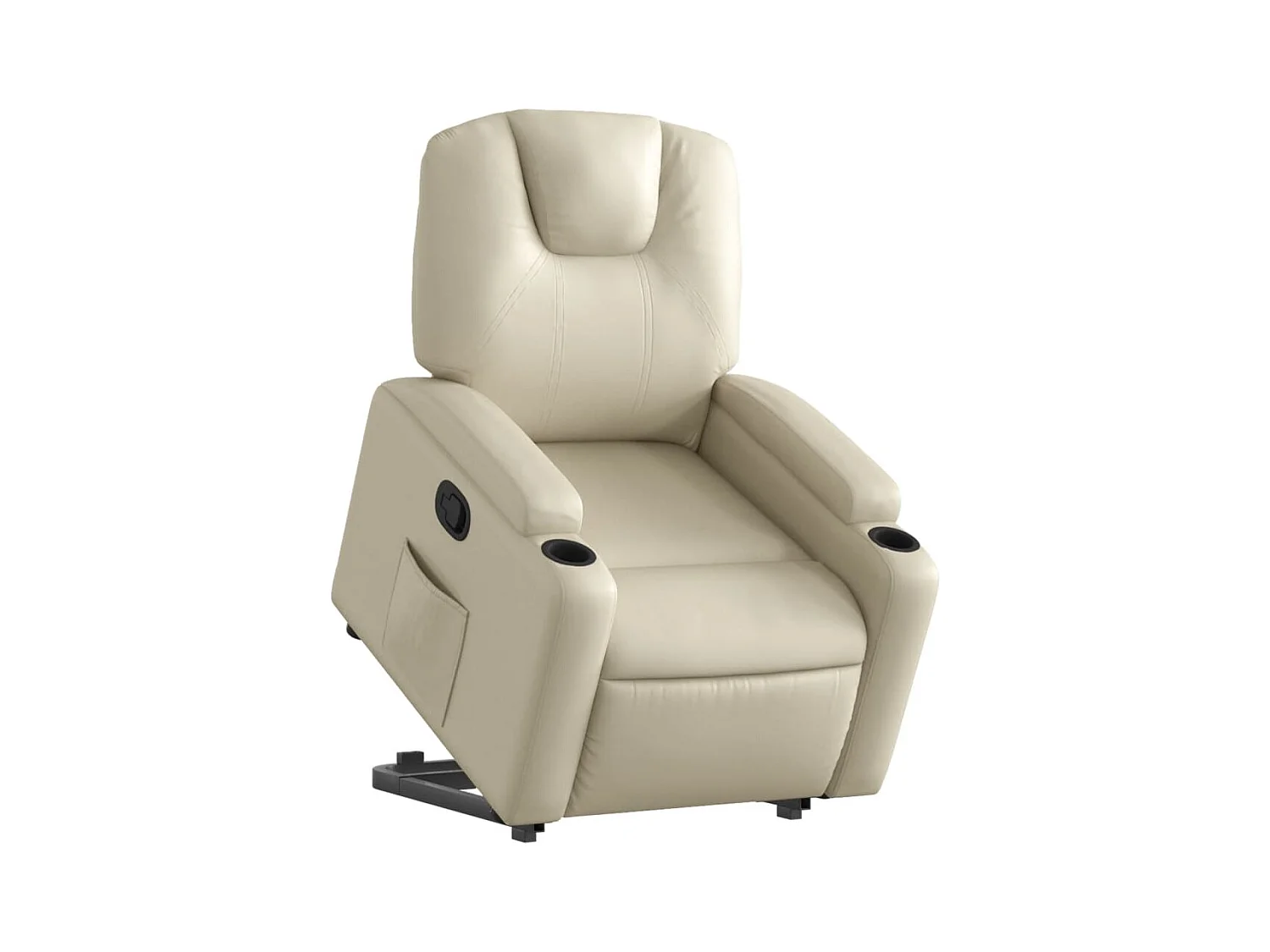 Sillón de relax | Sillón reclinable elevable cuero artificial color crema SHL8963