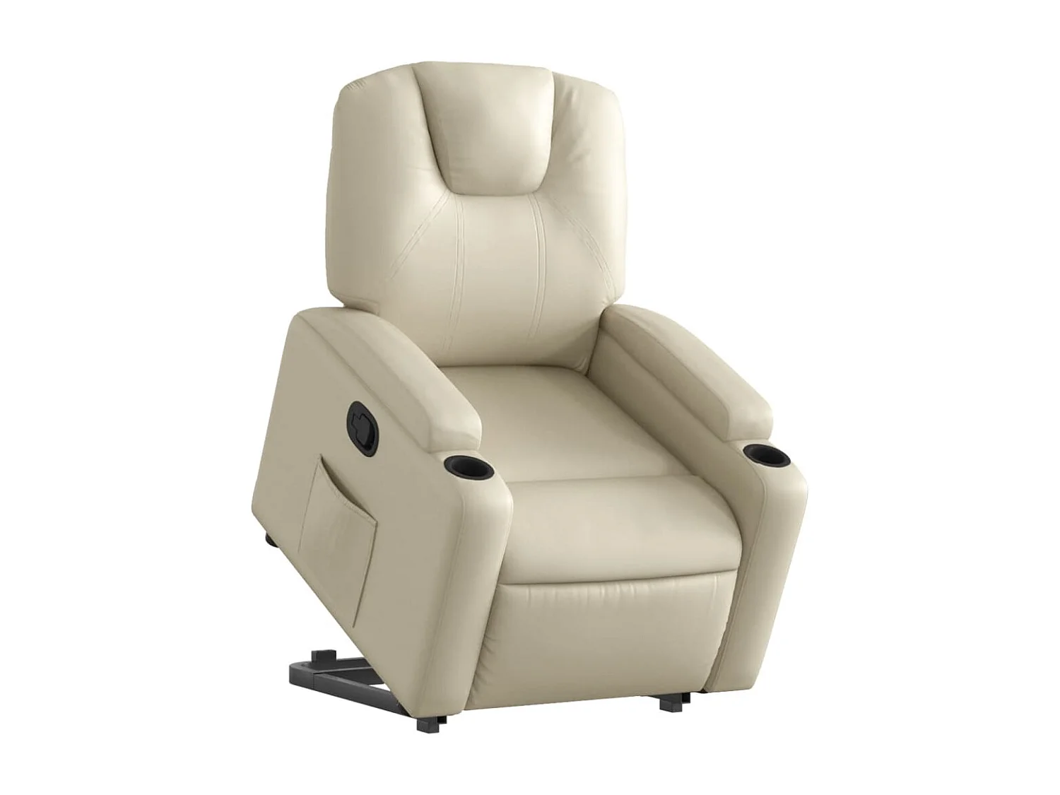 Relaxsessel | Lounge Sessel für Wohnzimmer mit Aufstehhilfe Creme Kunstleder SHL21342