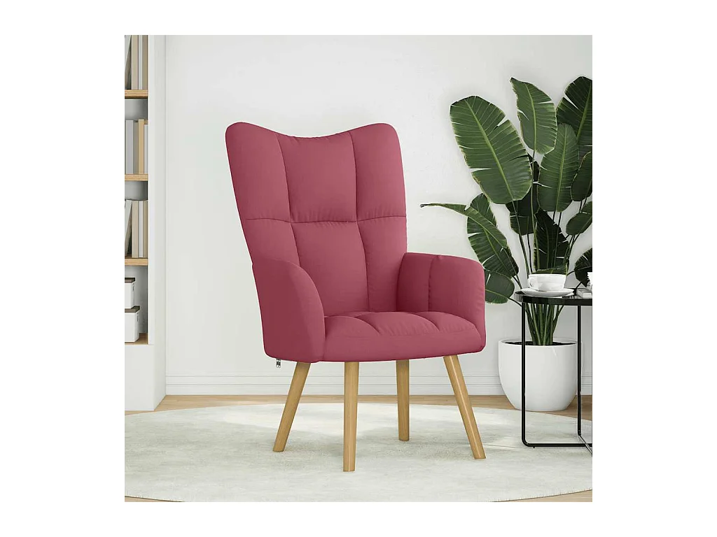 Sillón de relax | Silla de relax de tela color rojo tinto SHL3158