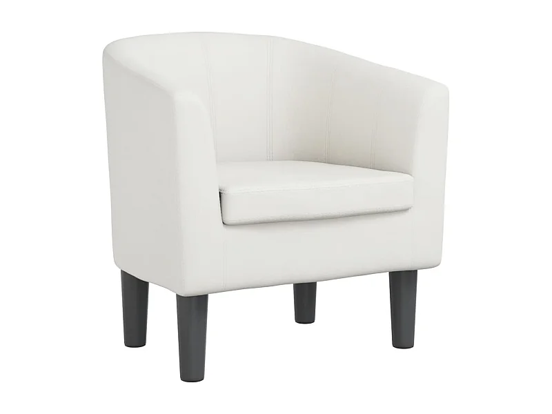 Sillón de salón cuero sintético blanco SHL4008