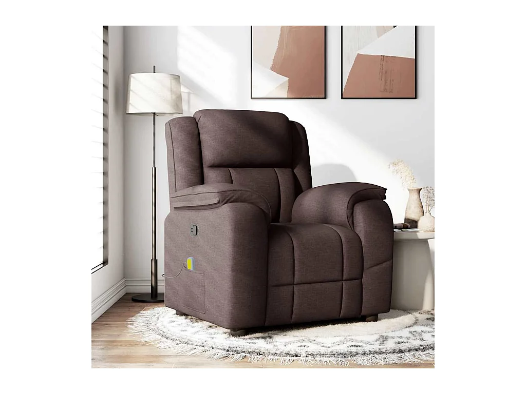 Sillón de salón | Silla | Sillón de masaje reclinable de tela marrón oscuro SHL3008