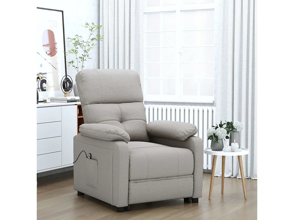 Sillón de relax | Silla | Sillón reclinable eléctrico tela gris taupé SHL2578
