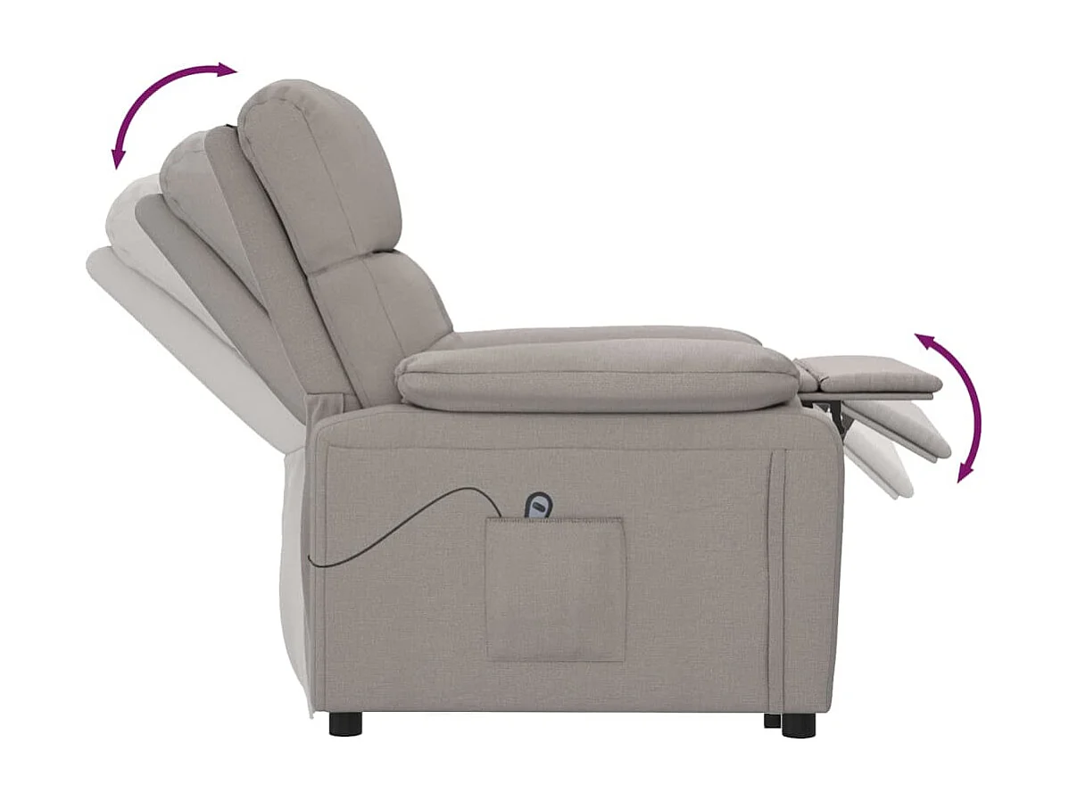 Sillón de relax | Silla | Sillón reclinable eléctrico tela gris taupé SHL2578