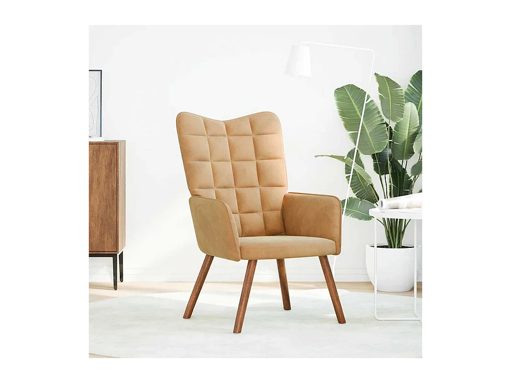 Fauteuil de Salon-Chaise de relaxation moderne Marron Velours SHL5108