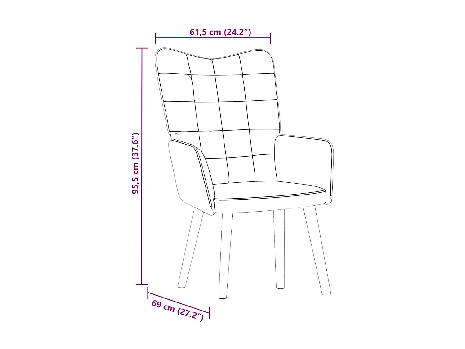 Relaxsessel-Lounge Sessel indoor Braun Samt SHL51430