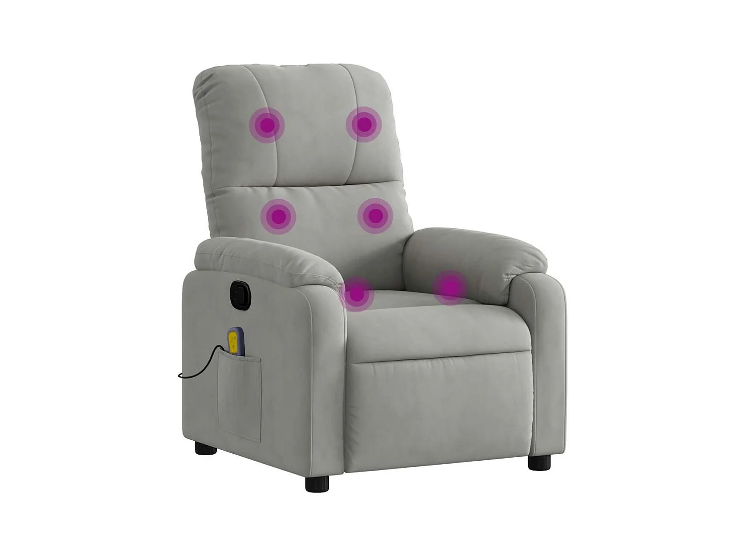 Fauteuil inclinable-Fauteuil salon de massage gris clair tissu microfibre SHL3028