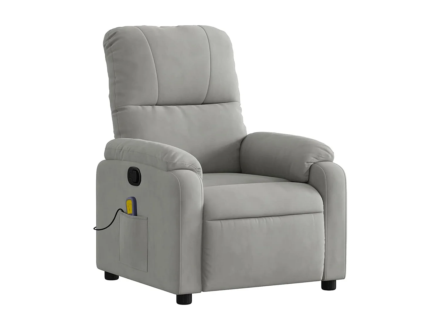 Sillón de relax | Sillón reclinable de masaje tela de microfibra gris claro SHL4939