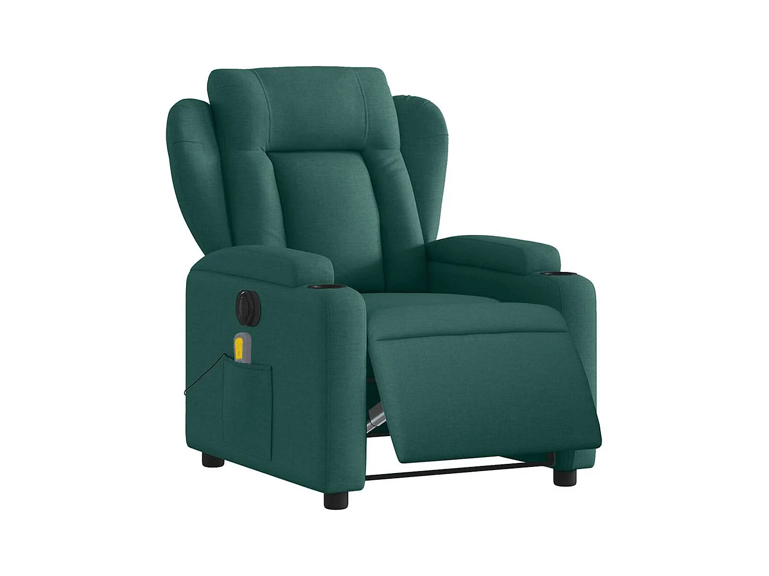 Sillón de relax | Sillón reclinable de masaje eléctrico tela verde oscuro SHL2657