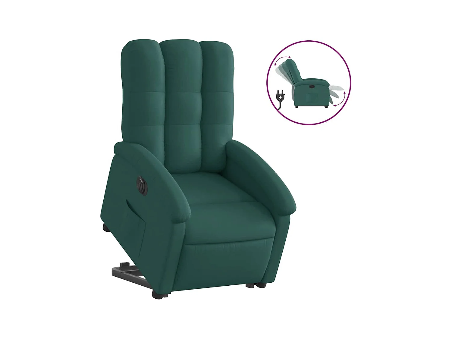 Fauteuil inclinable électrique-Chaise de relax vert foncé tissu SHL1703