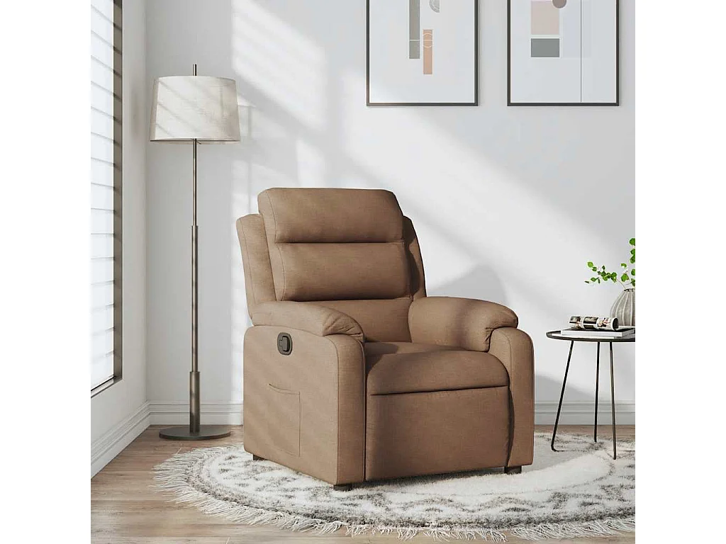 Poltrona | Cadeira Relax | Cadeira reclinável tecido castanho SHL169651